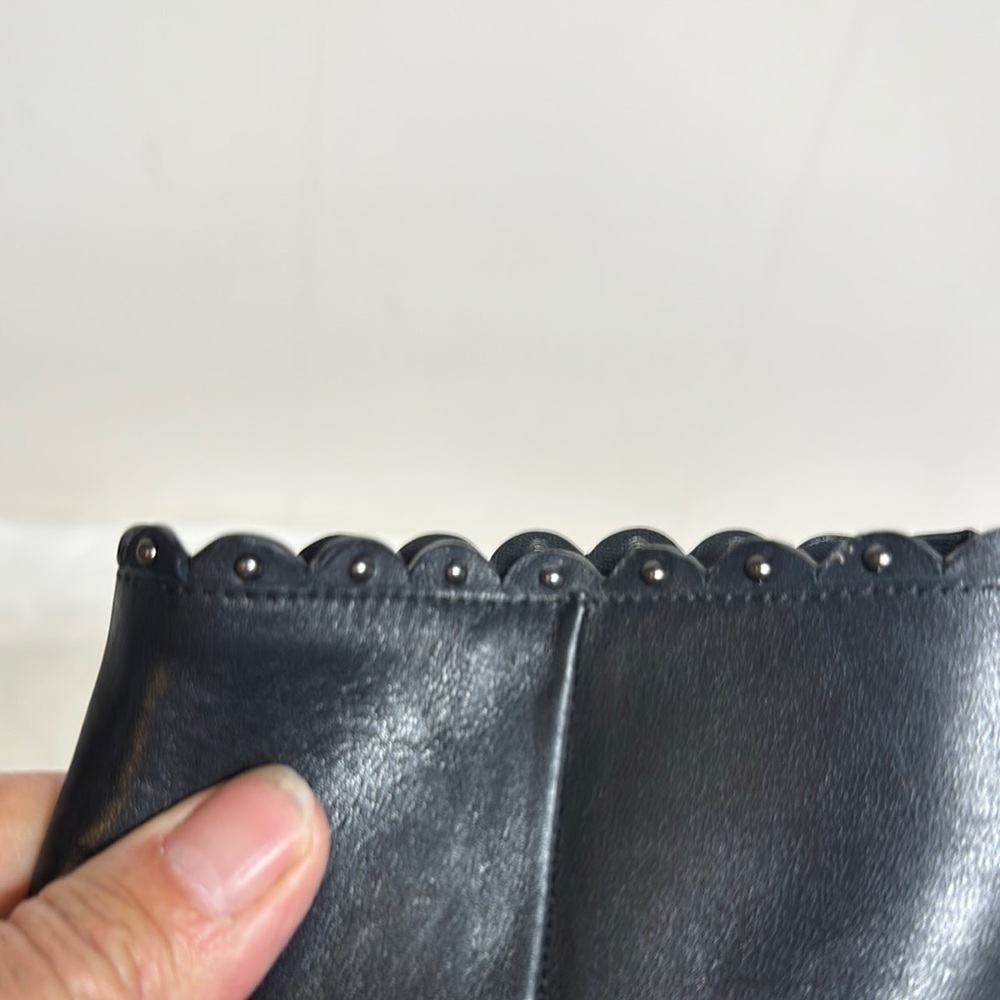 Coach Black Ankle Booties with Scalloped Trim - Picture 5 of 14